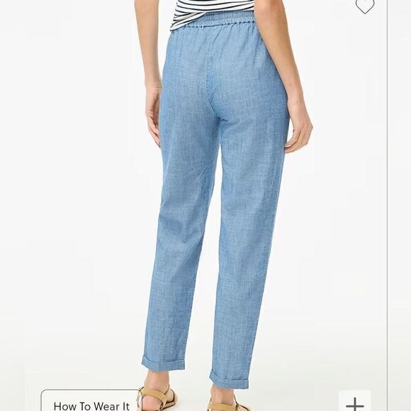 J. Crew Chambray drawstring pant, size 4 - Picture 2 of 10